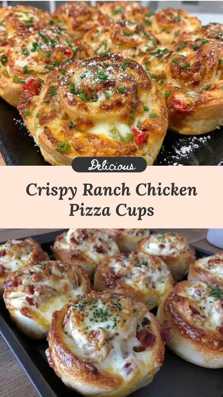 Super Bowl Ranch Chicken Pizza Pinwheel Cups recipe