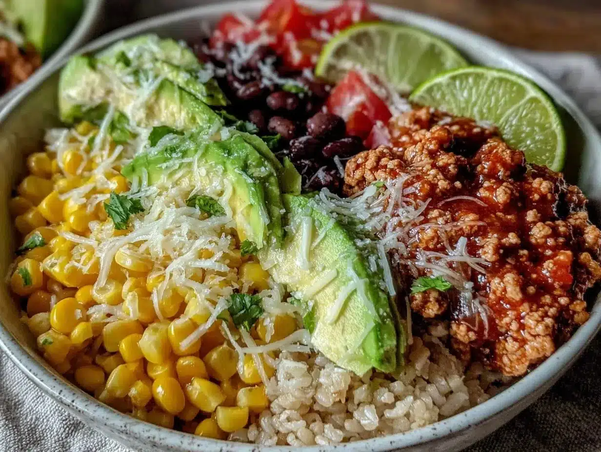 turkey taco meal prep bowls preparation steps