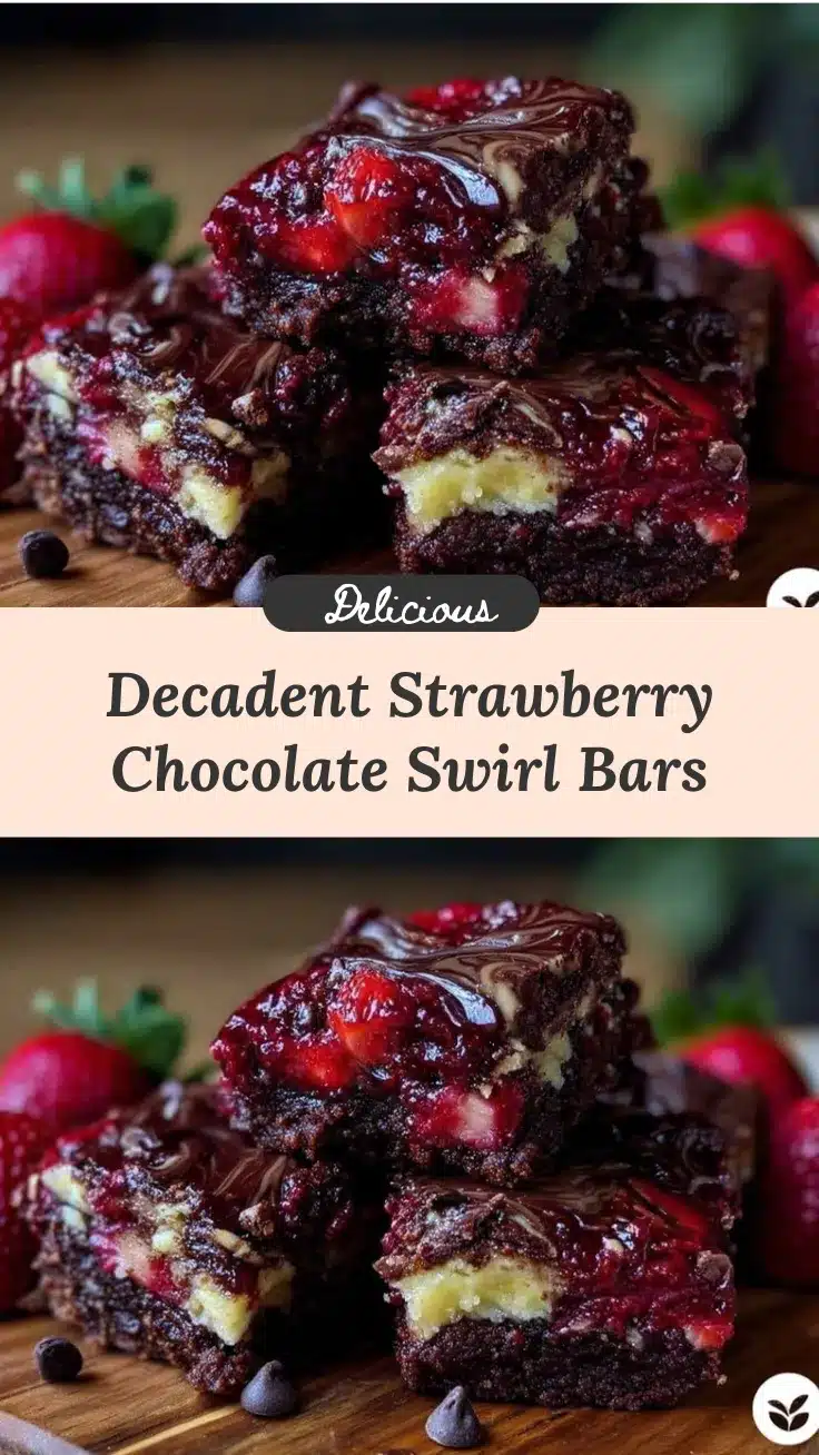valentine’s strawberry chocolate swirl bars recipe