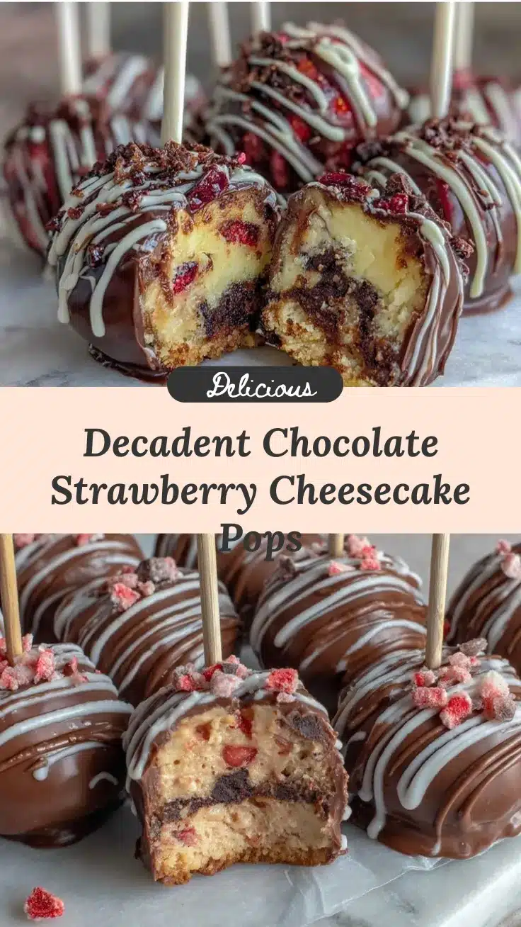 valentines chocolate strawberry swirl cheesecake pops recipe