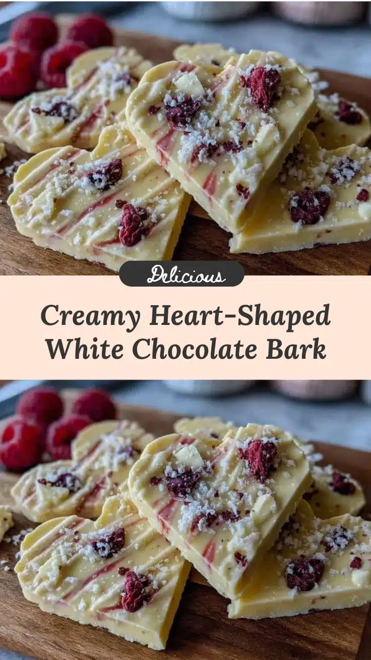 valentines heart shaped white chocolate bark recipe