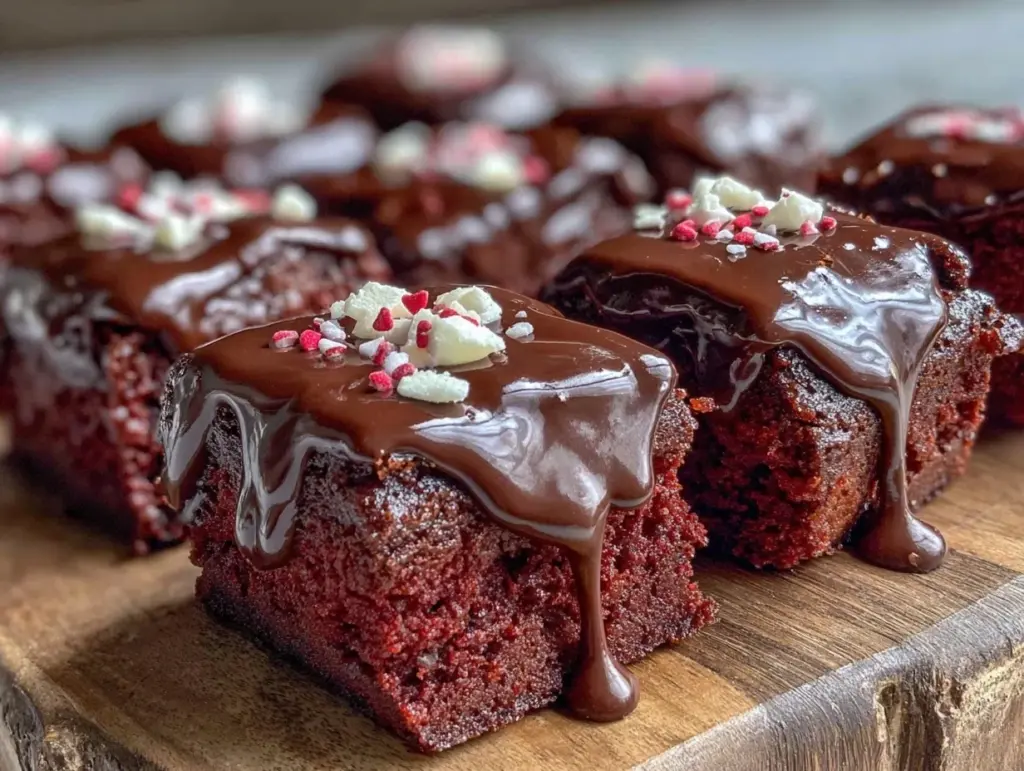 valentines red velvet chocolate drip bars - featured image
