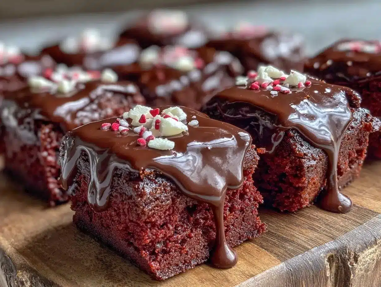 valentines red velvet chocolate drip bars preparation steps