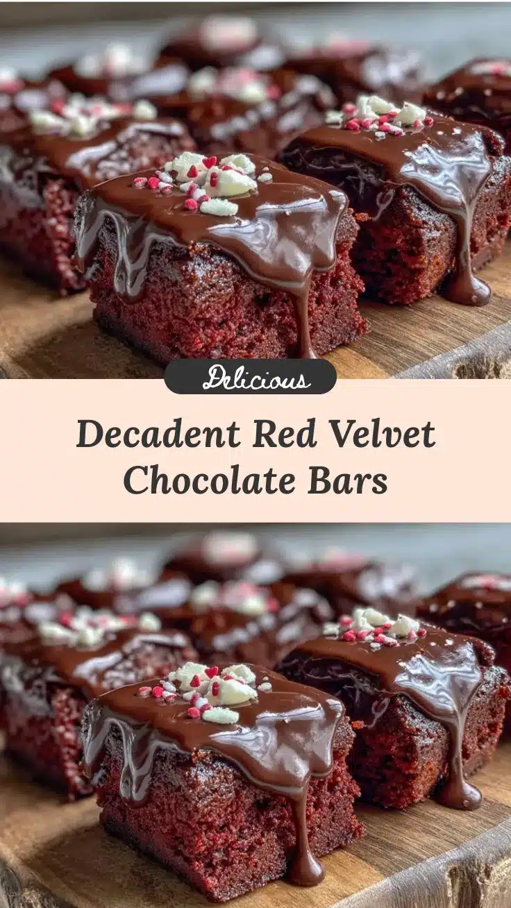 valentines red velvet chocolate drip bars recipe