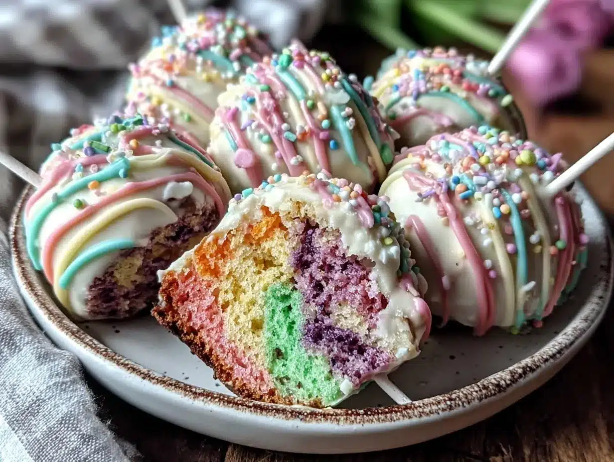 vibrant dr seuss rainbow sponge cake pops preparation steps