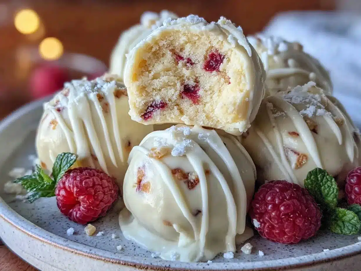 white chocolate raspberry truffles preparation steps