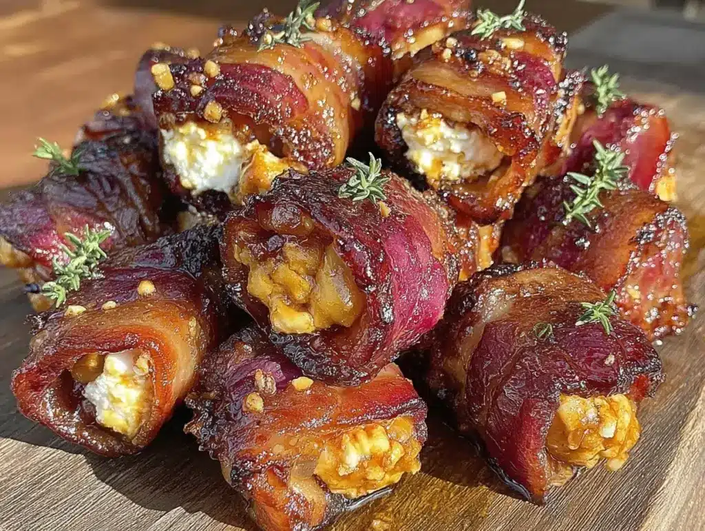 bacon-wrapped dates stuffed with goat cheese - featured image