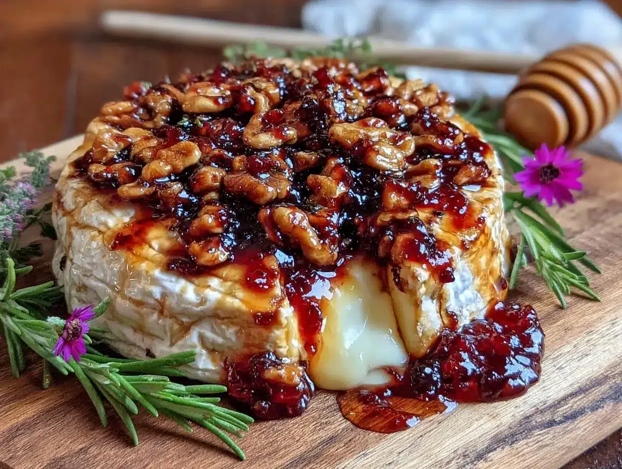 baked brie with fig jam and walnuts preparation steps