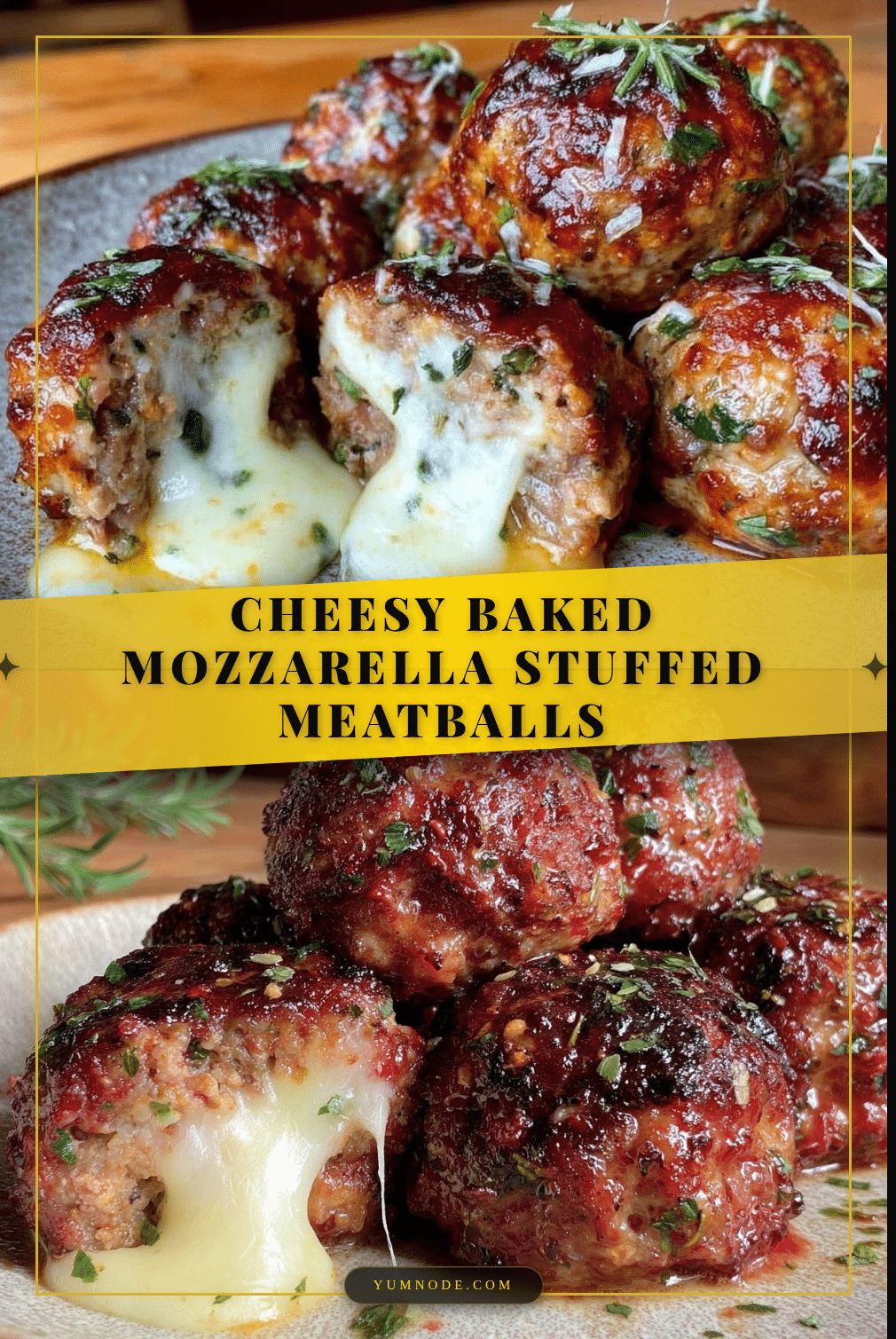baked mozzarella stuffed meatballs recipe