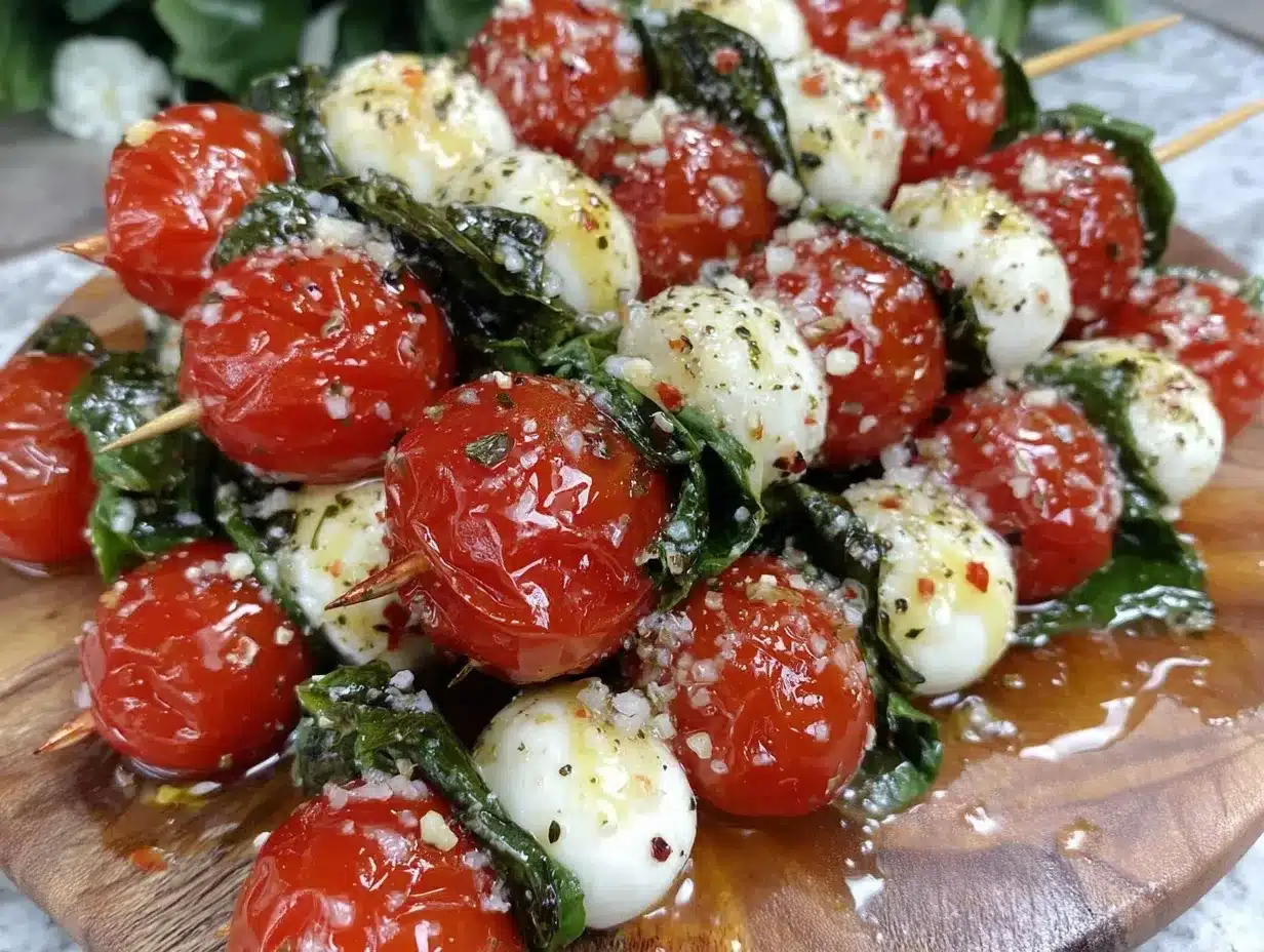 caprese salad skewers preparation steps