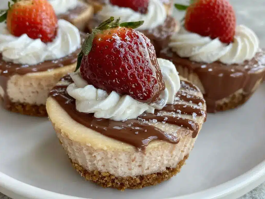 chocolate-covered strawberry cheesecake cups - featured image