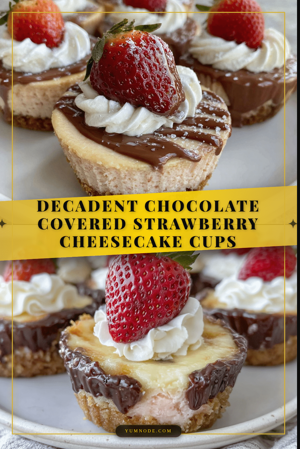chocolate-covered strawberry cheesecake cups recipe