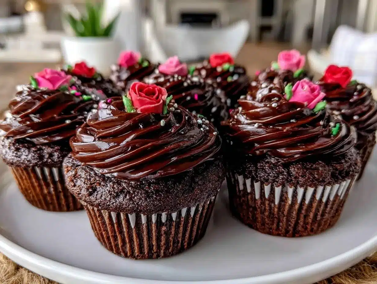 chocolate cupcake bouquet preparation steps