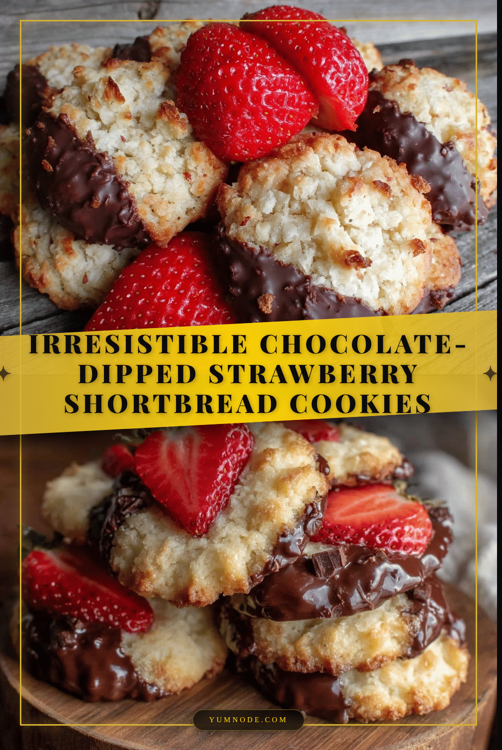 chocolate-dipped strawberry shortbread cookies recipe