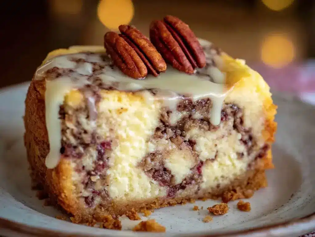 cinnamon roll cheesecake - featured image