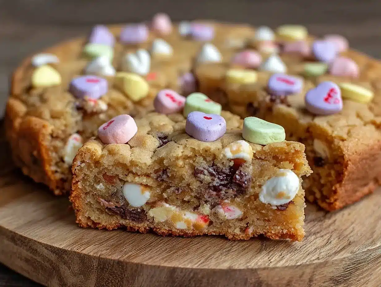 cozy conversation heart cookie cake preparation steps