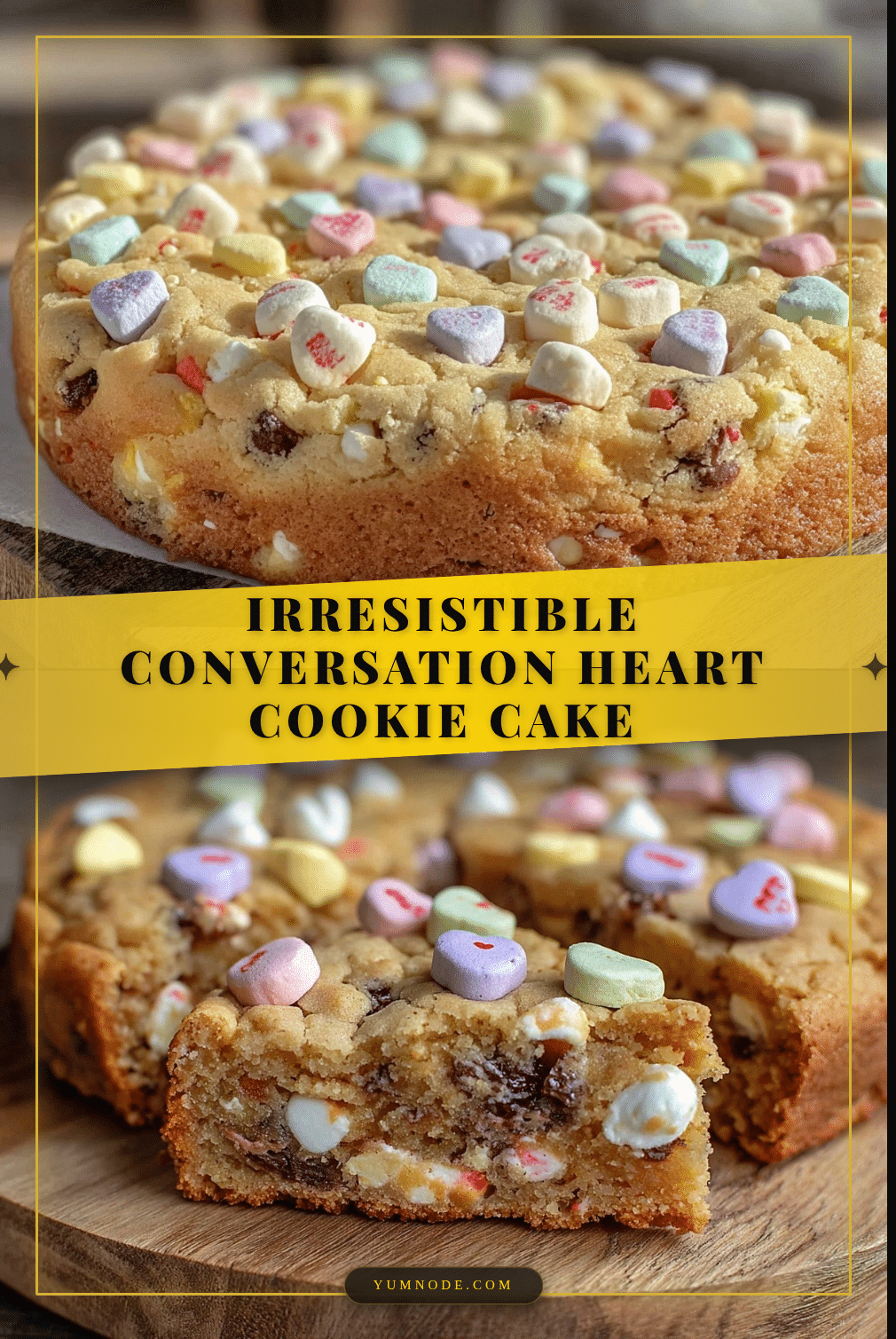 cozy conversation heart cookie cake recipe
