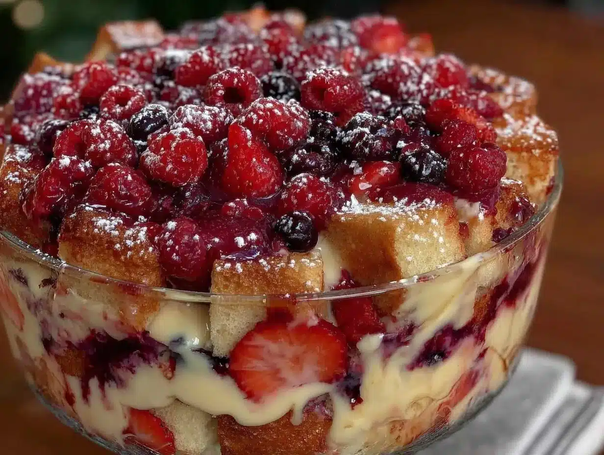 creamy berry trifle with vanilla custard preparation steps