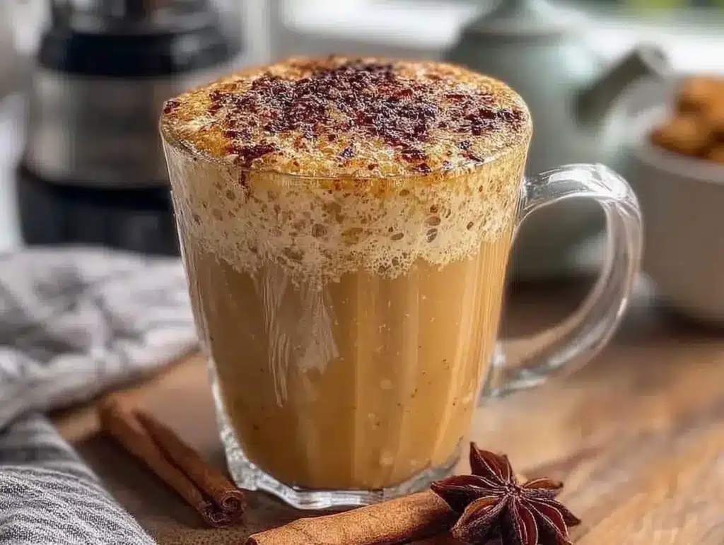 creamy homemade chai tea latte - featured image