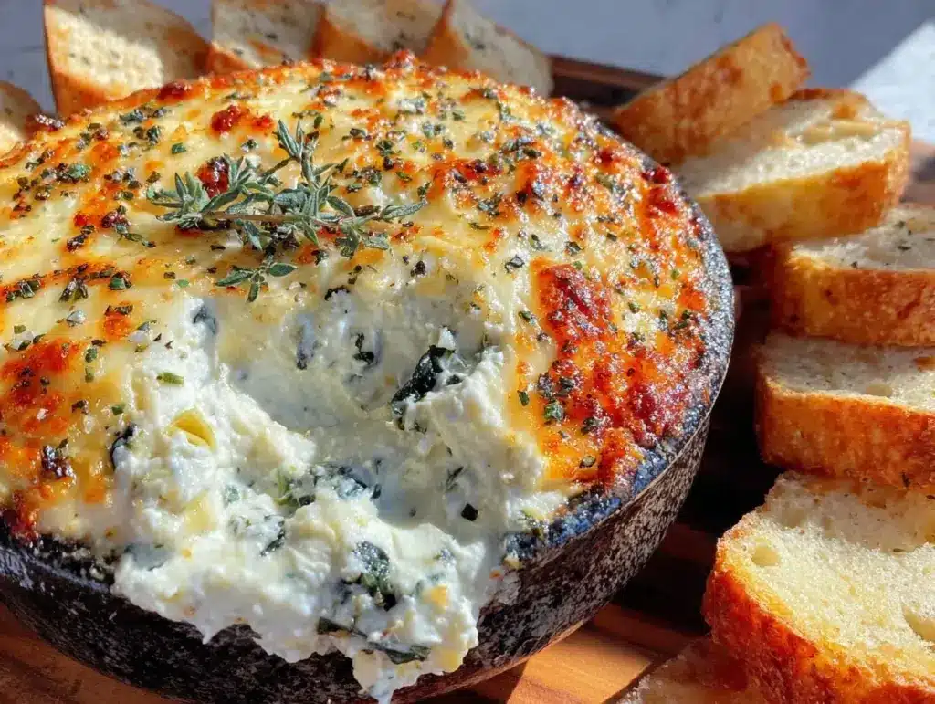 creamy hot spinach and artichoke dip - featured image