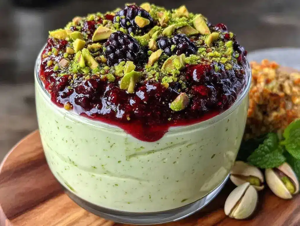 creamy pistachio panna cotta - featured image