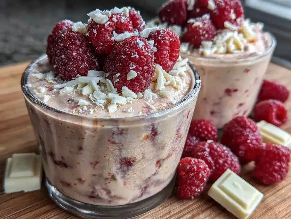 Creamy Raspberry White Chocolate Mousse Cups preparation steps