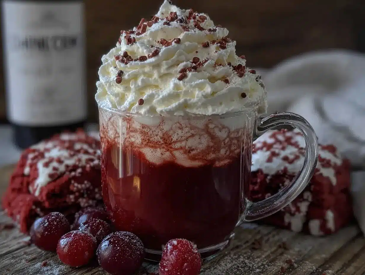 creamy red velvet hot chocolate preparation steps