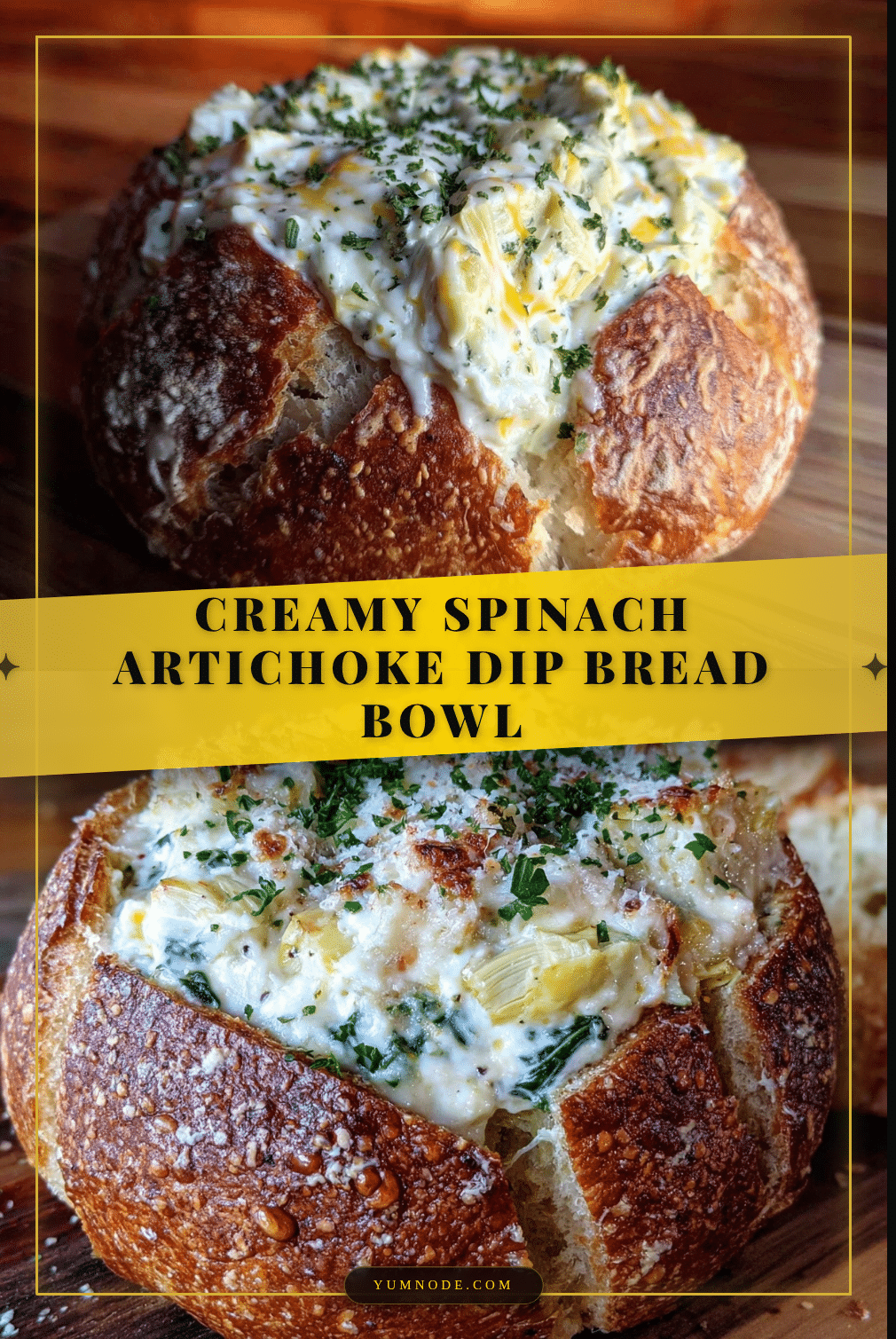 creamy spinach artichoke dip bread bowl recipe