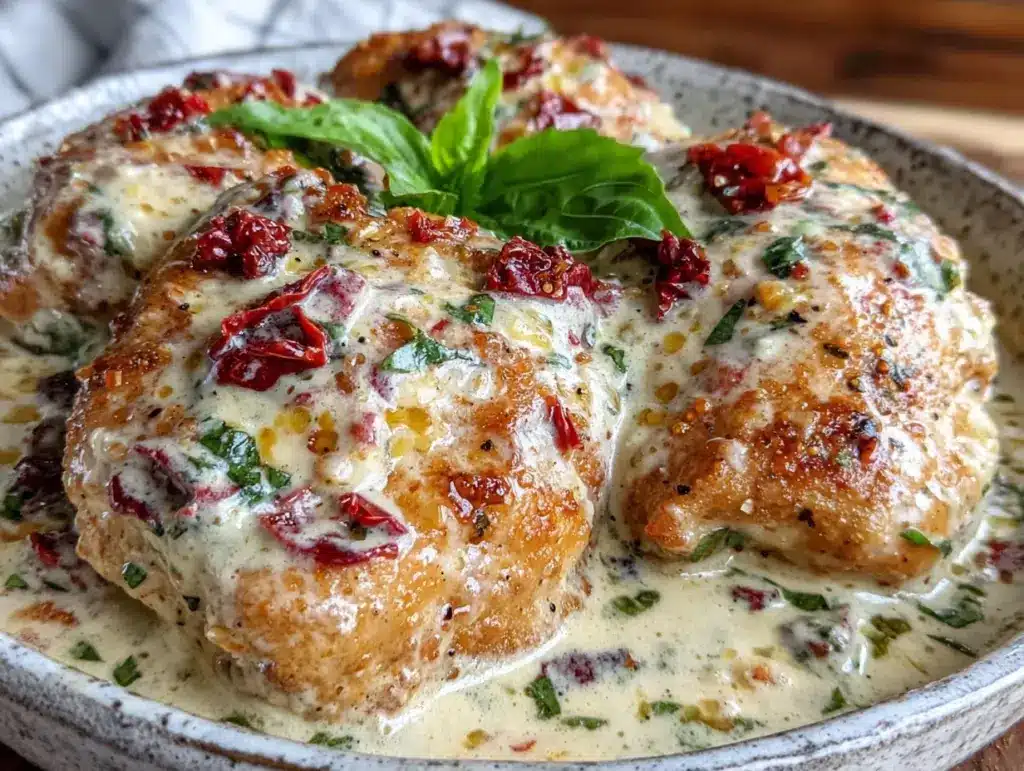 creamy sun-dried tomato chicken - featured image