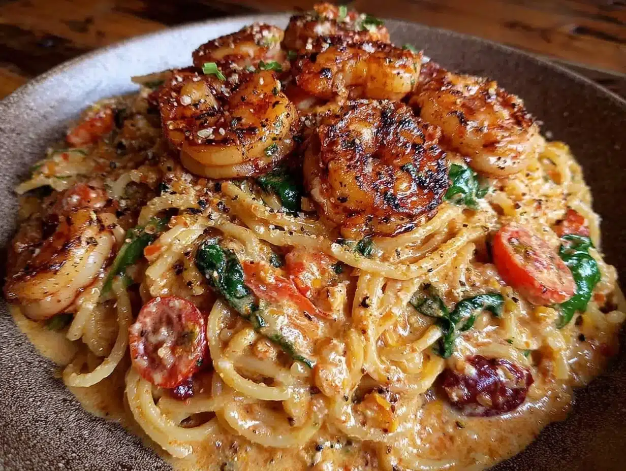 creamy tuscan shrimp pasta preparation steps