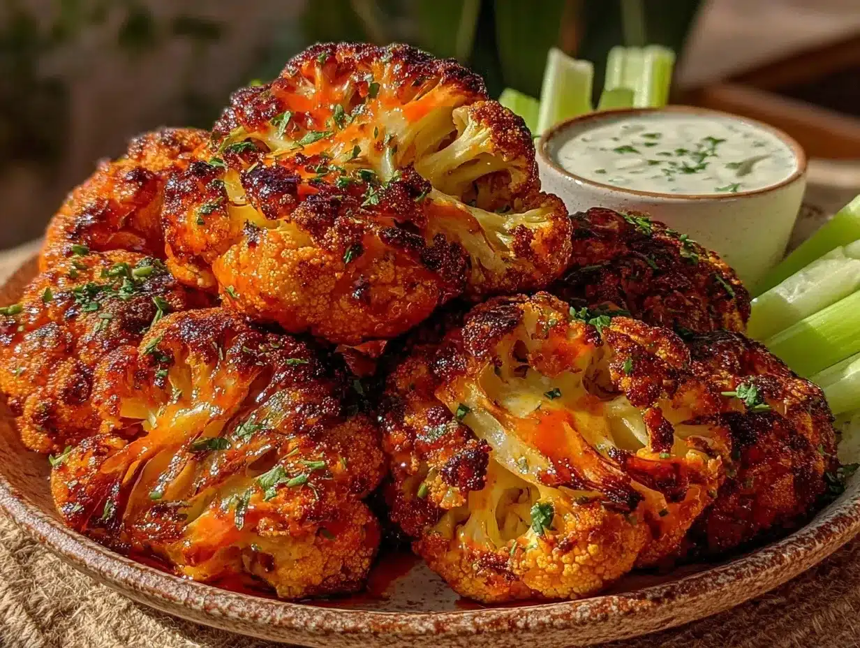crispy buffalo cauliflower bites preparation steps