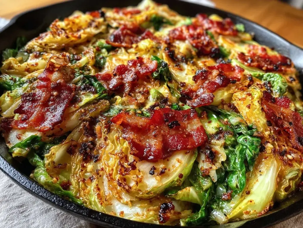 crispy cabbage and bacon skillet - featured image
