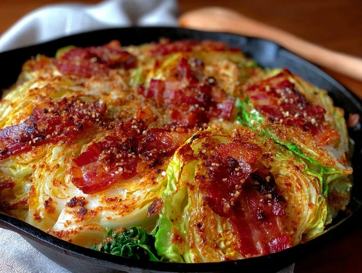crispy cabbage and bacon skillet preparation steps