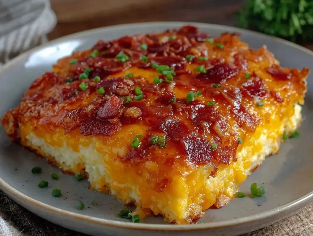 crispy cheesy hash brown casserole - featured image