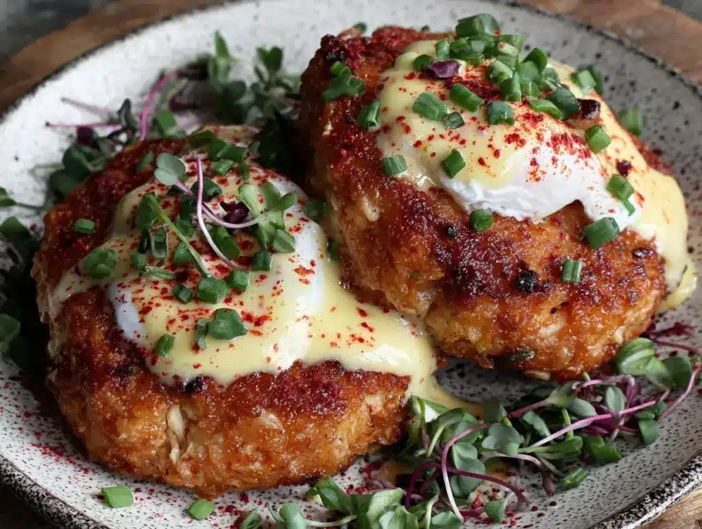 crispy crab cake benedict - featured image
