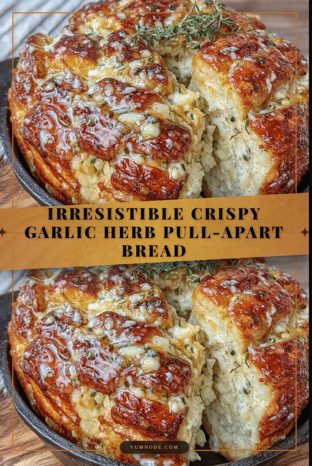 crispy garlic herb pull-apart bread recipe