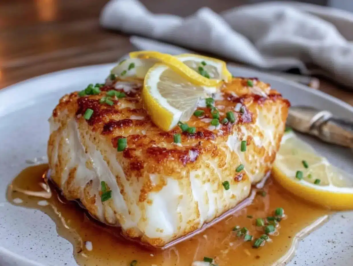 crispy pan-seared halibut preparation steps