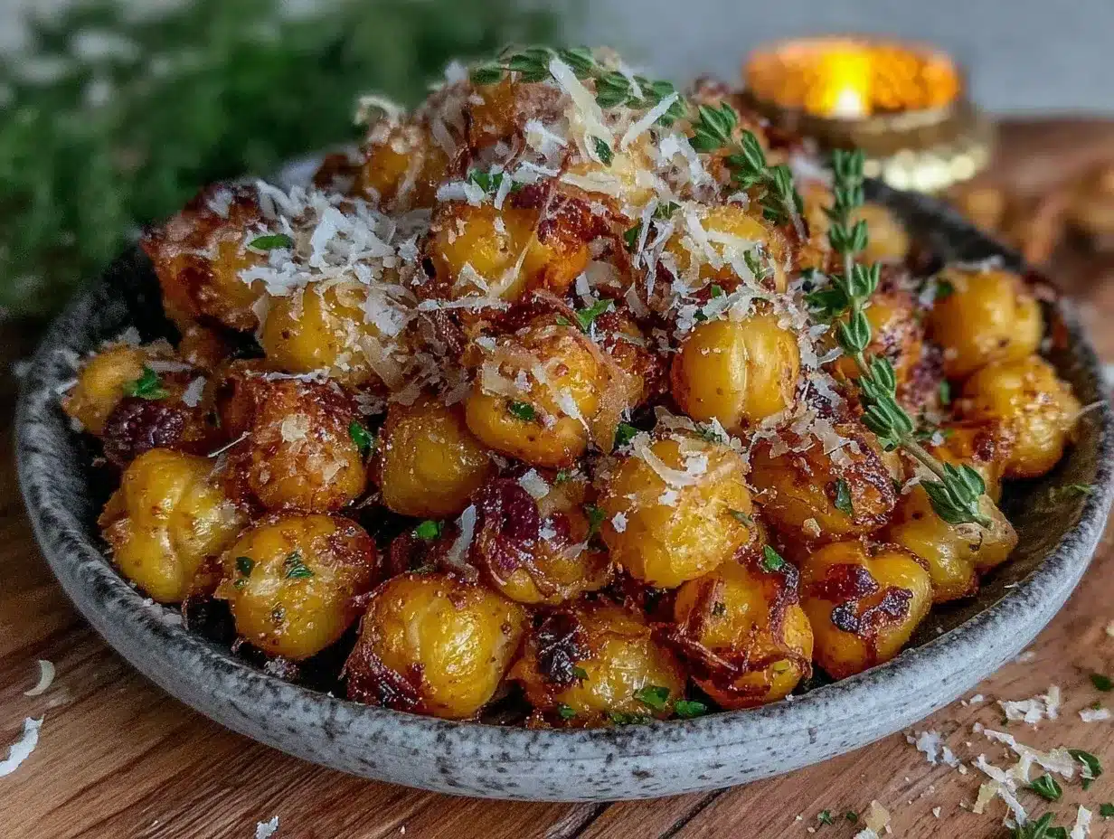 crispy parmesan garlic roasted chickpeas preparation steps