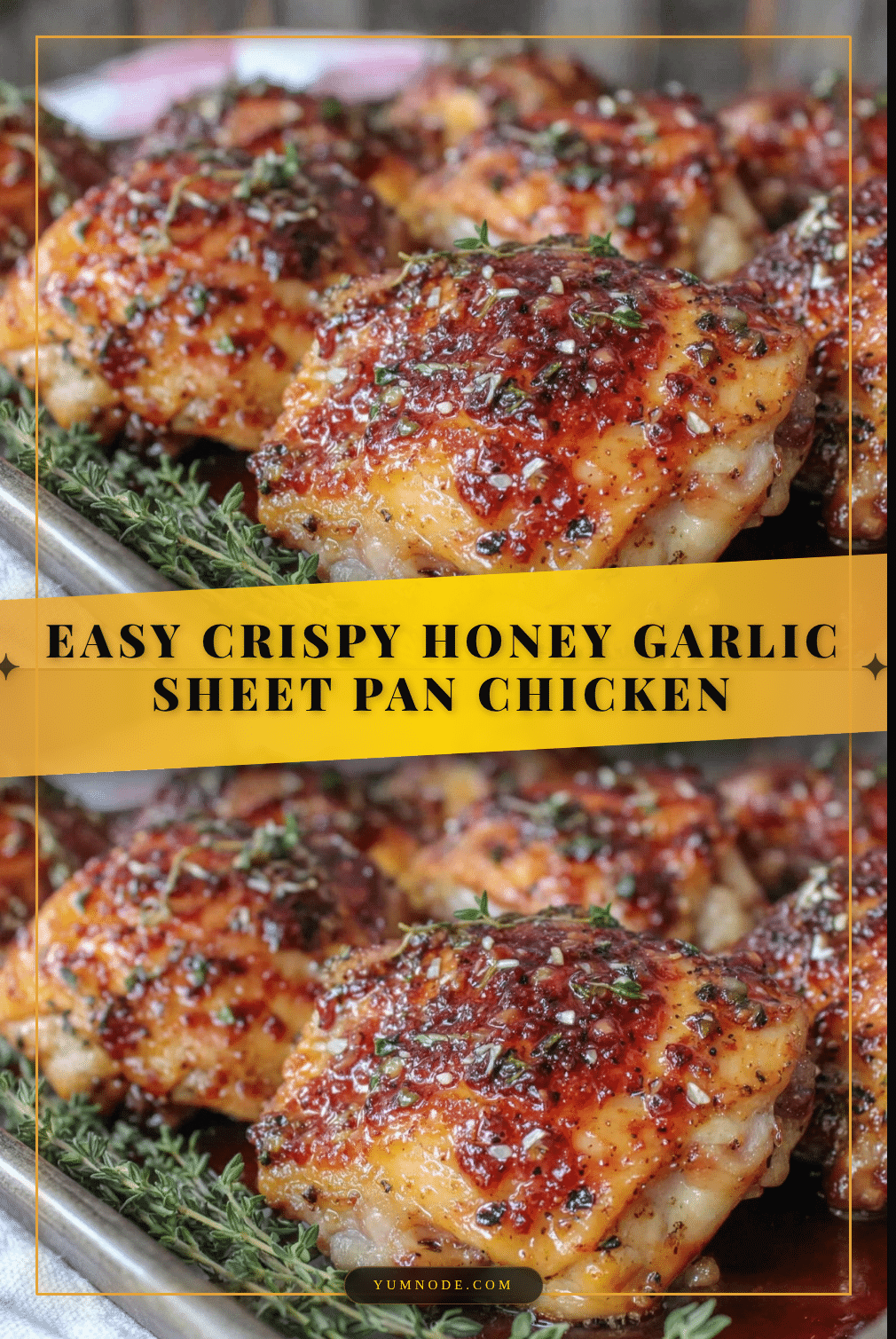 crispy sheet pan honey garlic chicken recipe