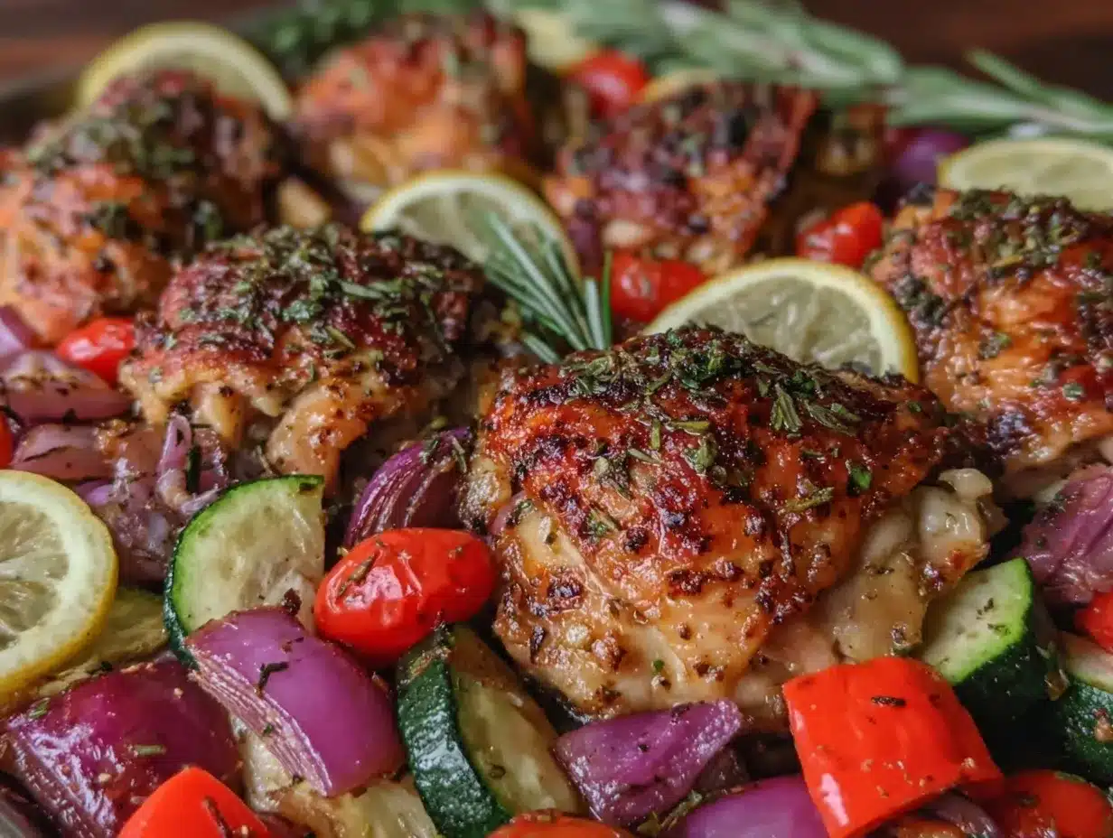 crispy sheet pan mediterranean chicken preparation steps