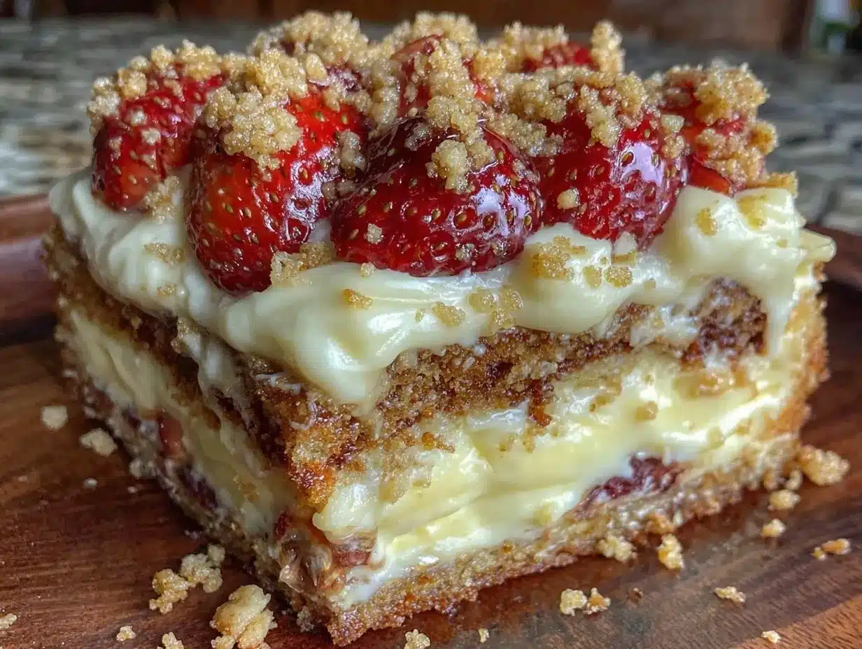 crispy strawberry crunch cake preparation steps