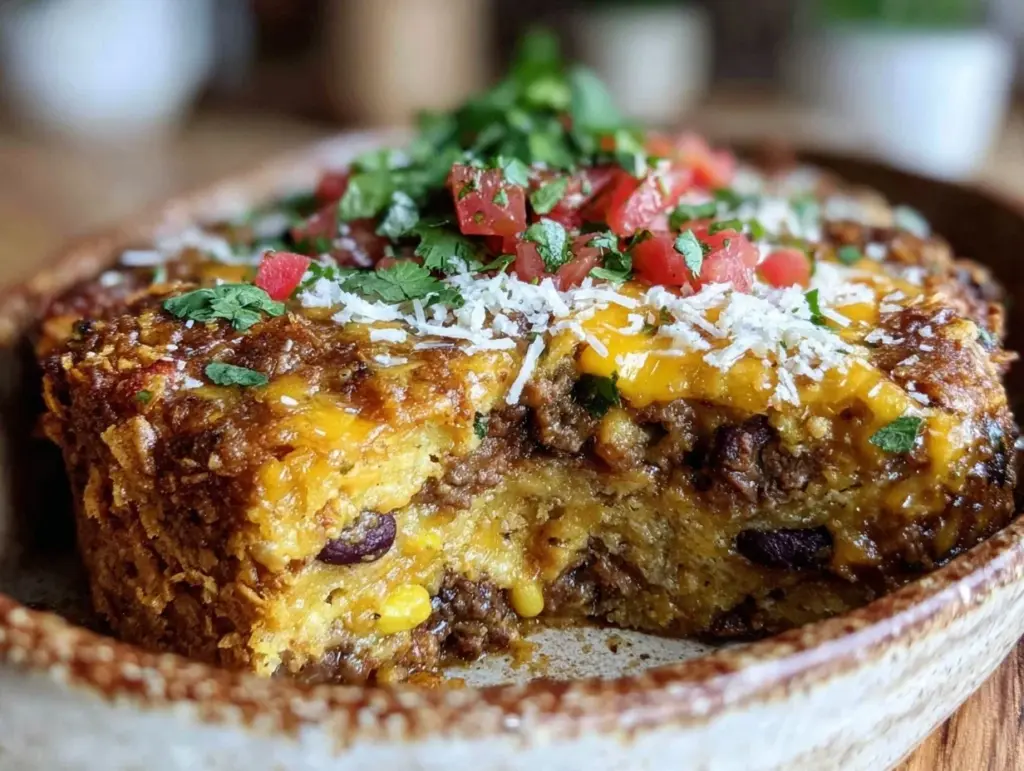 crispy taco casserole with doritos crust - featured image