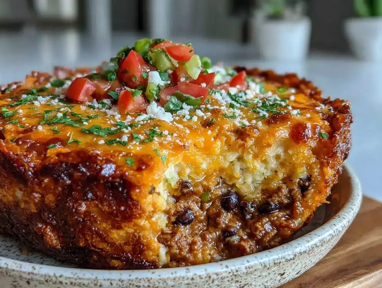 crispy taco casserole with doritos crust preparation steps