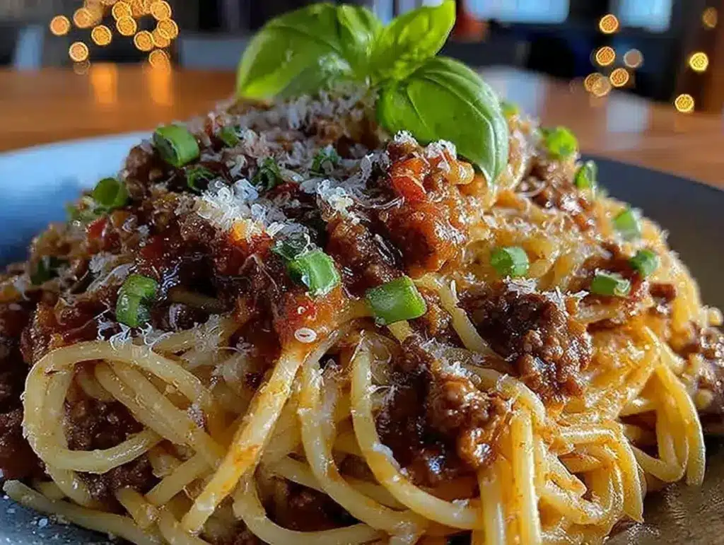 easy budget-friendly spaghetti and meat sauce - featured image