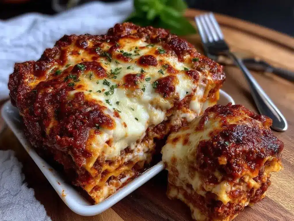 easy crockpot lasagna - featured image