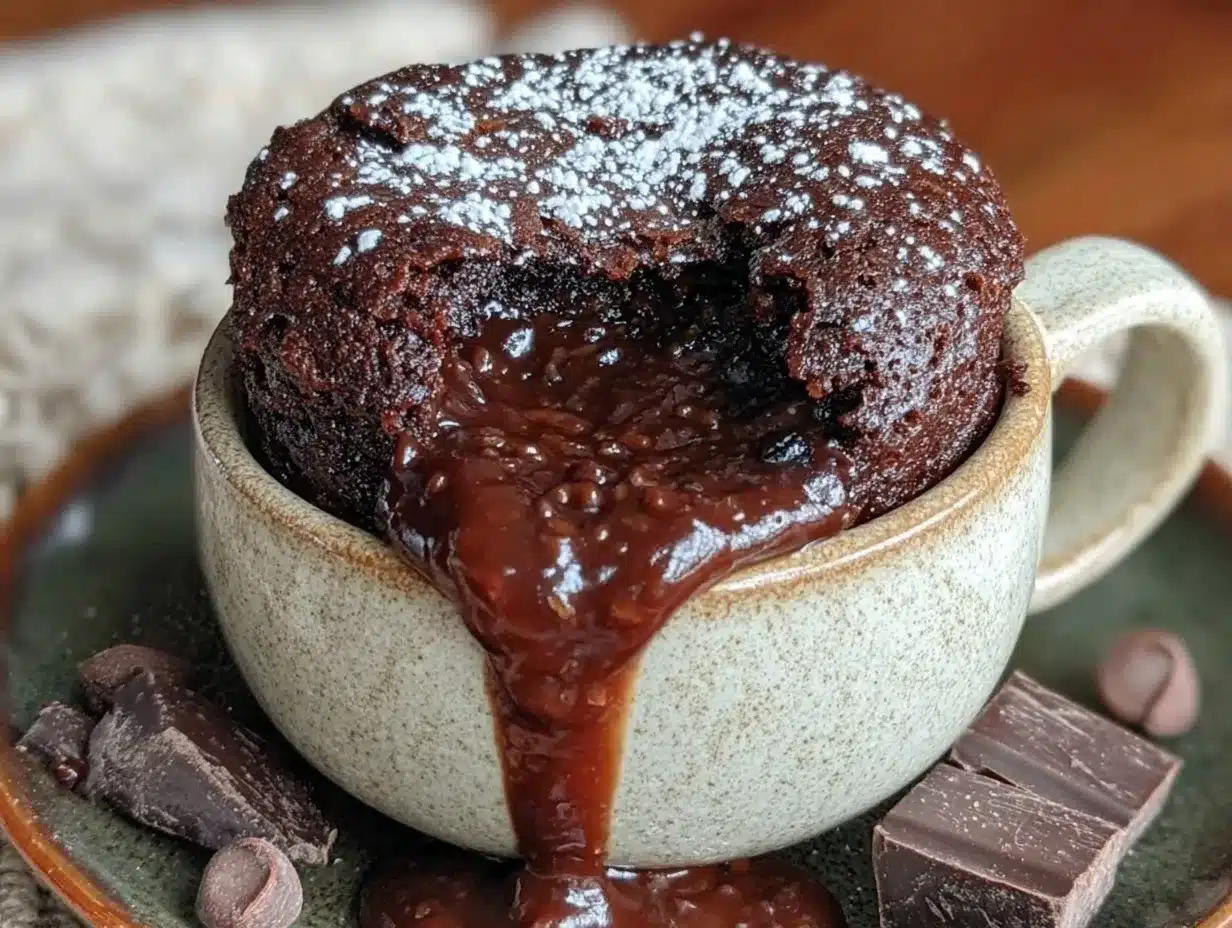 easy gooey chocolate lava mug cake preparation steps