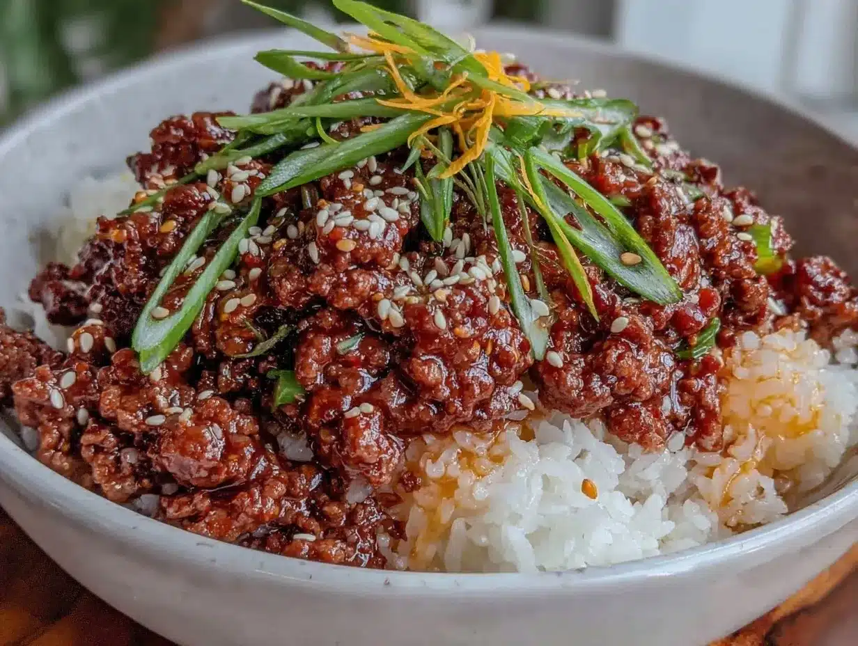 easy savory korean ground beef bowl preparation steps