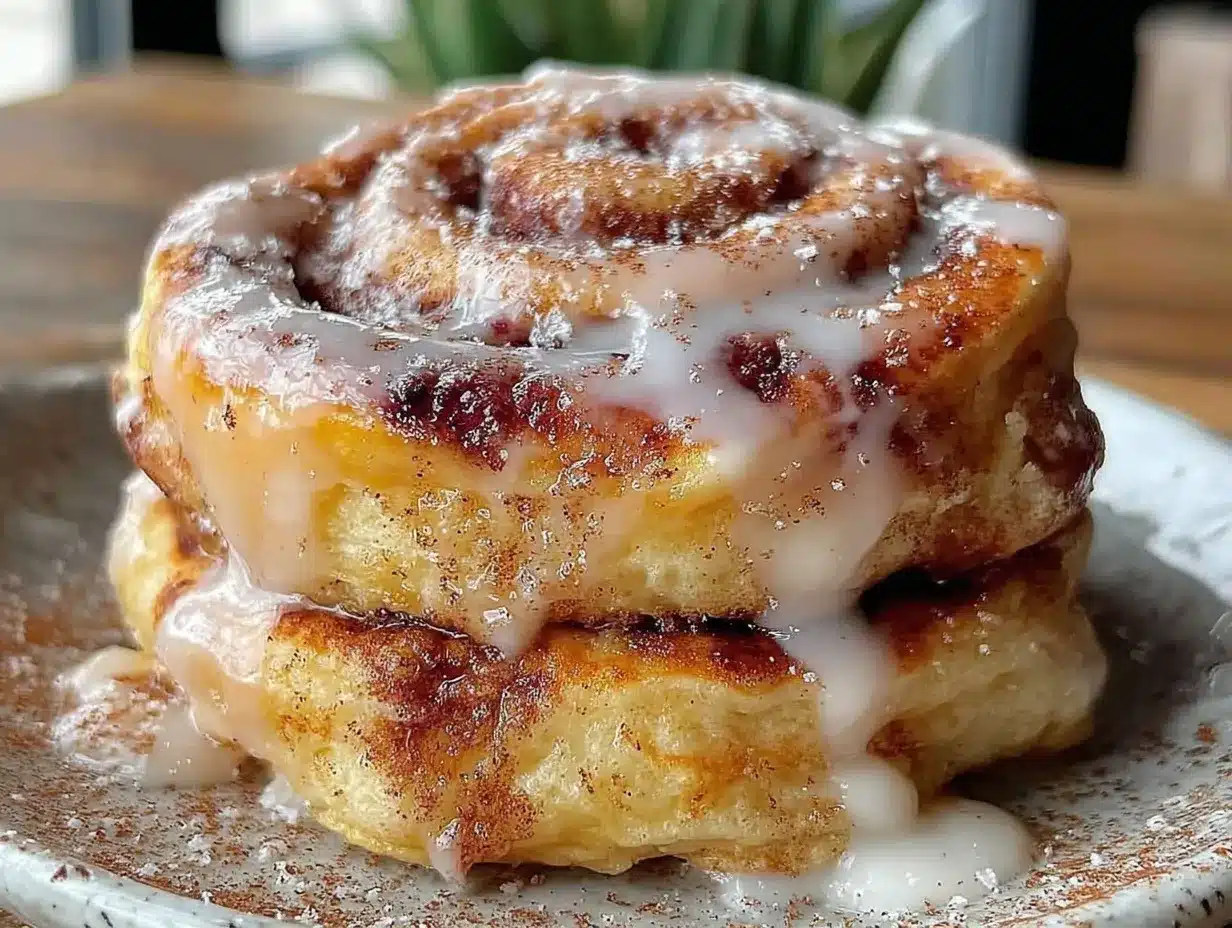 fluffy cinnamon roll pancakes preparation steps
