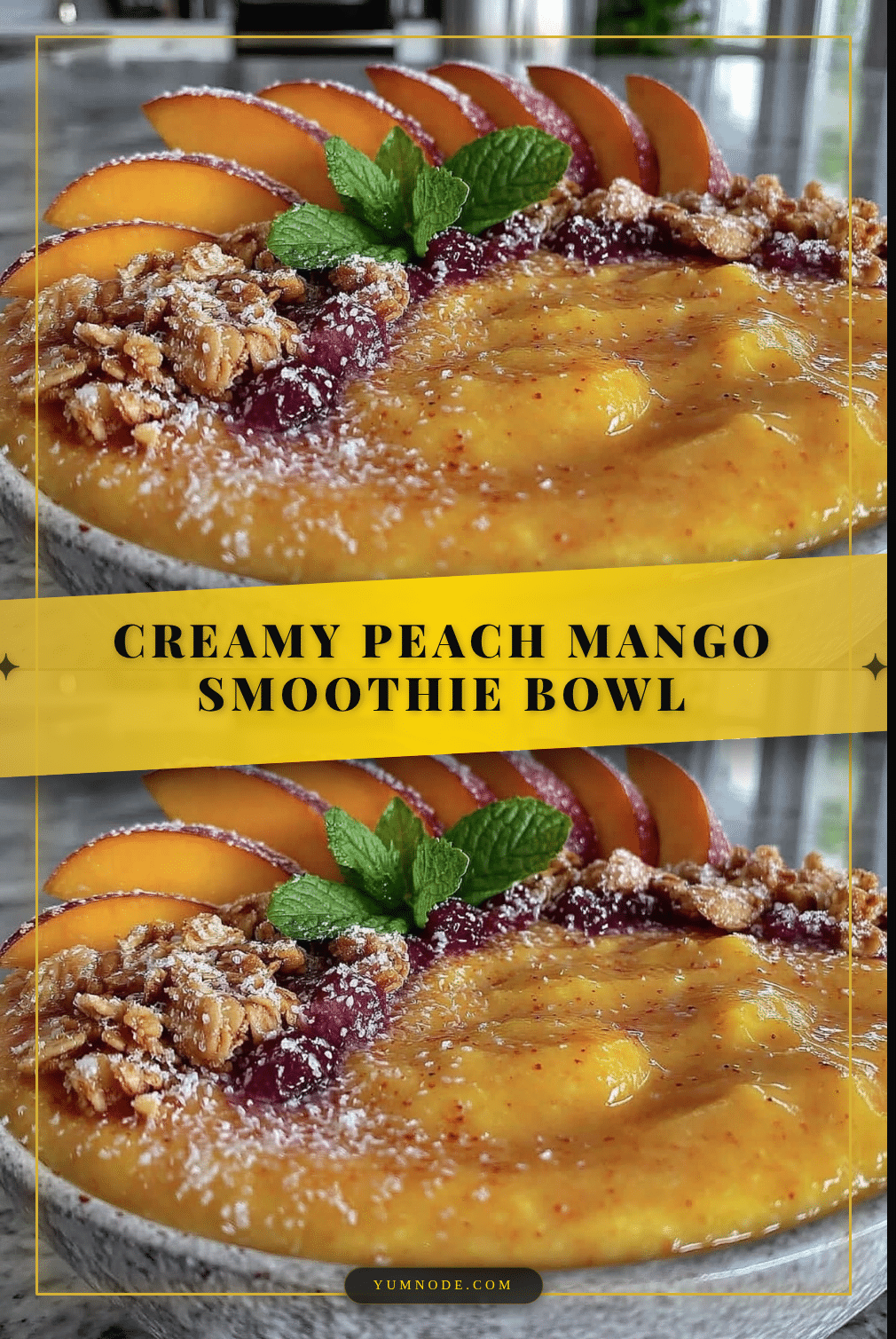 fresh peach mango smoothie bowl recipe