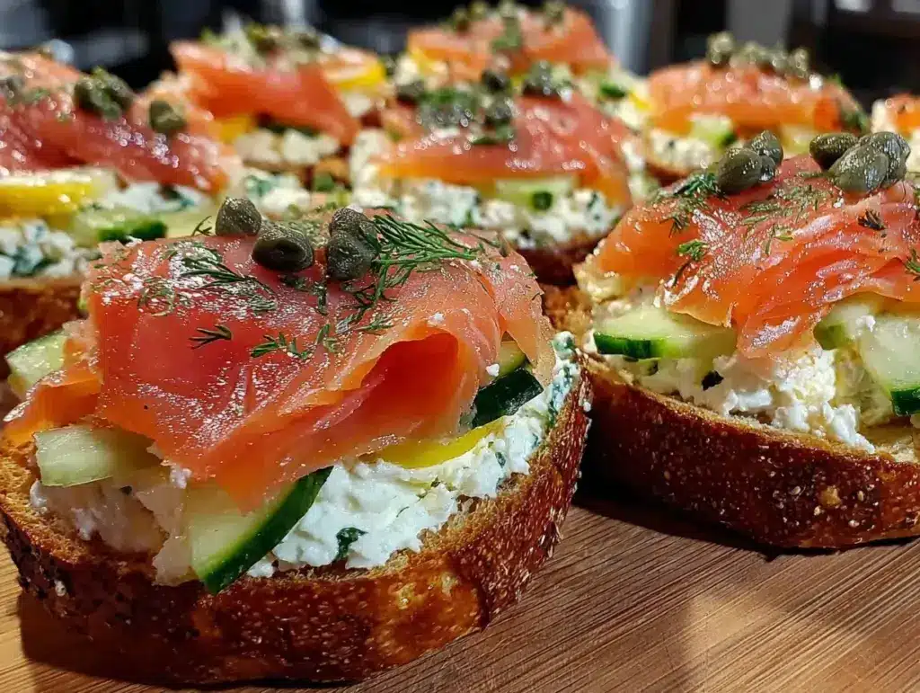 fresh smoked salmon bagel board - featured image